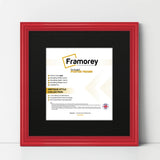 Antique Style Square Size Red Picture Frame with Black Mount