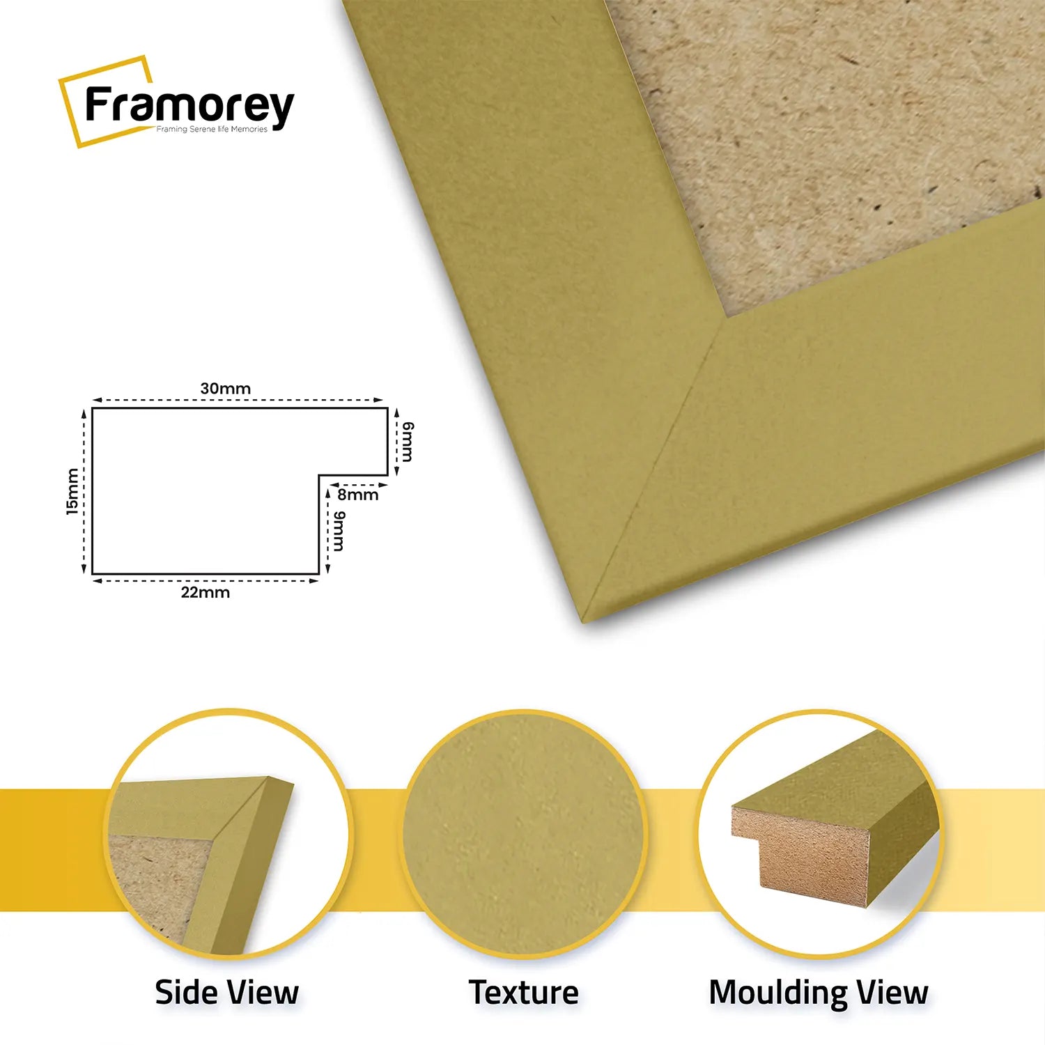 Square Size Gold Picture Frame Wall Decor Frames