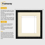Square Size Picture Frame Black Glitter Sparkle Photo Frames With Ivory Mount