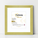 Step Style Square Size Gold Picture Frame With White Mount