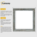 Square Size Blue Picture Frame Vintage Distressed Photo Frames