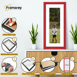 Antique Style Panoramic Red Picture Frame With White Mount Photo Frame