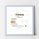 Square Size Thin Matt Light Grey Picture Frames With White Mount