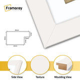 Square Size White Picture Frame With White Mount