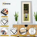 Panoramic Step Style Grey Photo Frame With Ivory Mount