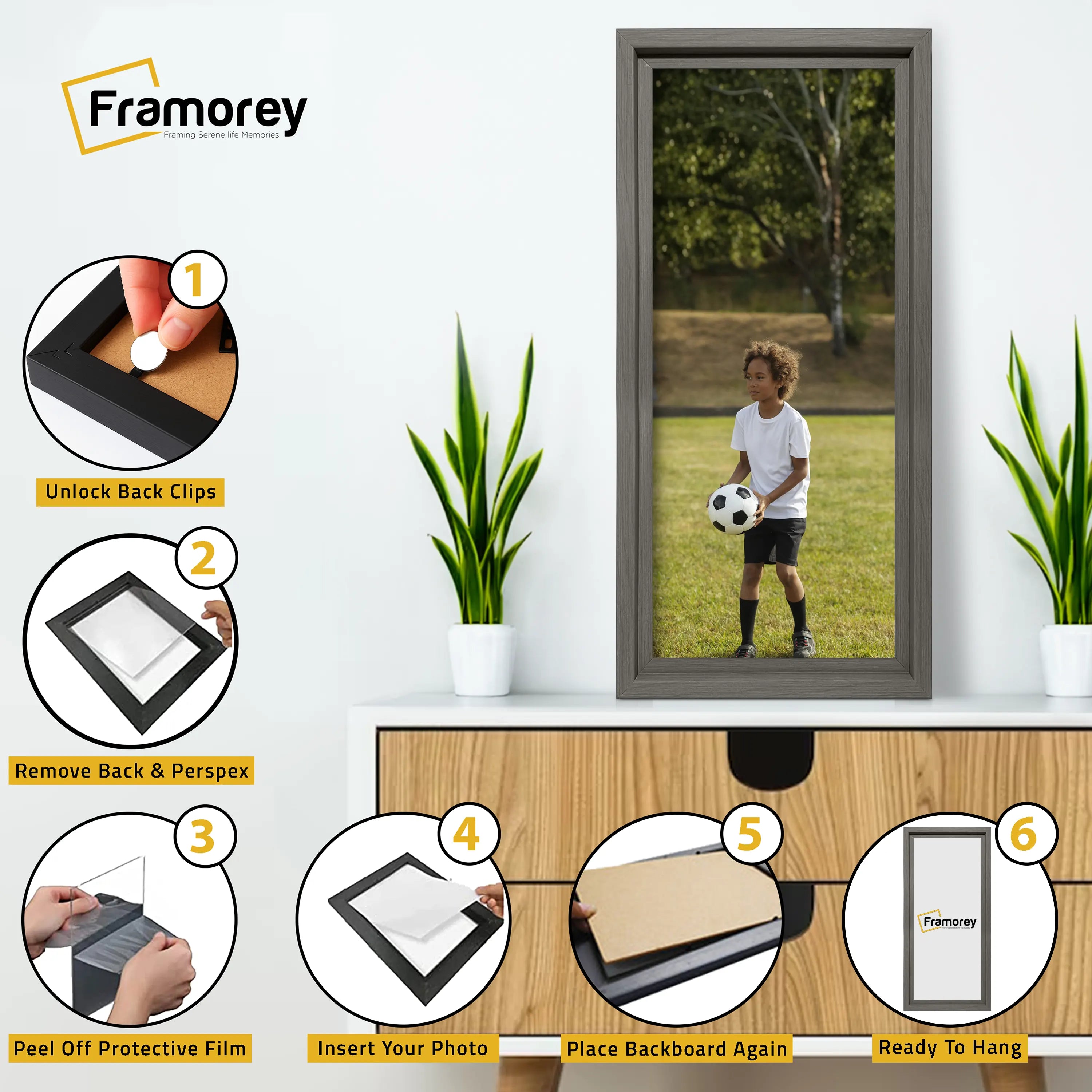 Panorama Style Grey Oslo Photo Frame Panoramic Picture Frames