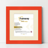 Square Size Red Picture Frame With Ivory Mount