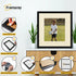 Square Size Thin Matt Black Picture Frames with Ivory Mount