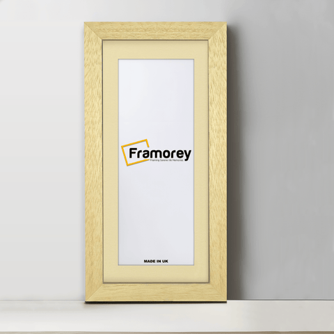 Panoramic Natural Solid Wood Poster Frames With Ivory Mount