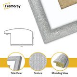 Square Picture Frame Silver Glitter Sparkle Photo Frames With White Mount