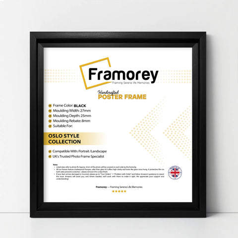 Square Size Black Oslo Photo Frames Wall Art Poster Frames