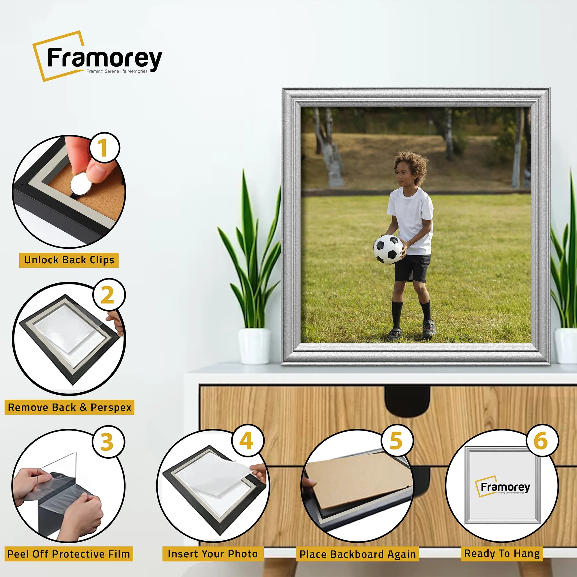 Antique Style Square Size Silver Picture Frame Wall Art Photo Frame