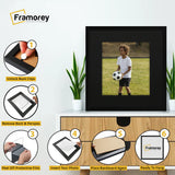 Square Thin Matt Black Picture Frames with Black Mount
