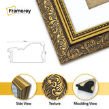 Square Photo Frame Dahlia Gold Picture Frame With White Mount
