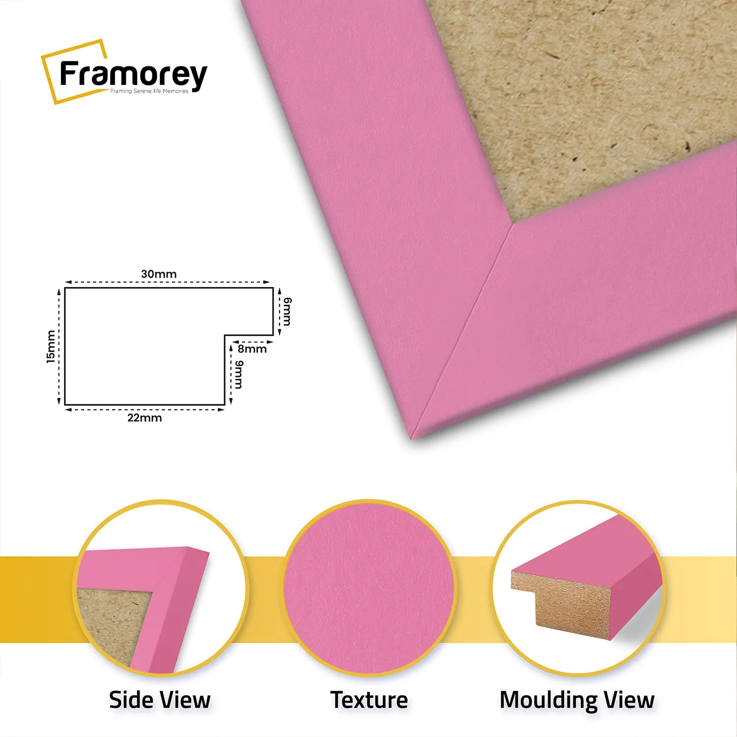 Square Size Pink Picture Frame Wall Decor Frames