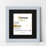 Square Size Light Grey Picture Frame With Black Mount