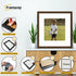 Square Size Thin Matt Walnut Picture Frames With White Mount
