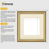 Square Size Gold Shabby Picture Frame With Ivory Mount