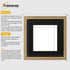 Flat Square Size Oak Picture Photo Frame With Black Mount