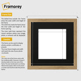 Flat Square Size Oak Picture Photo Frame With Black Mount