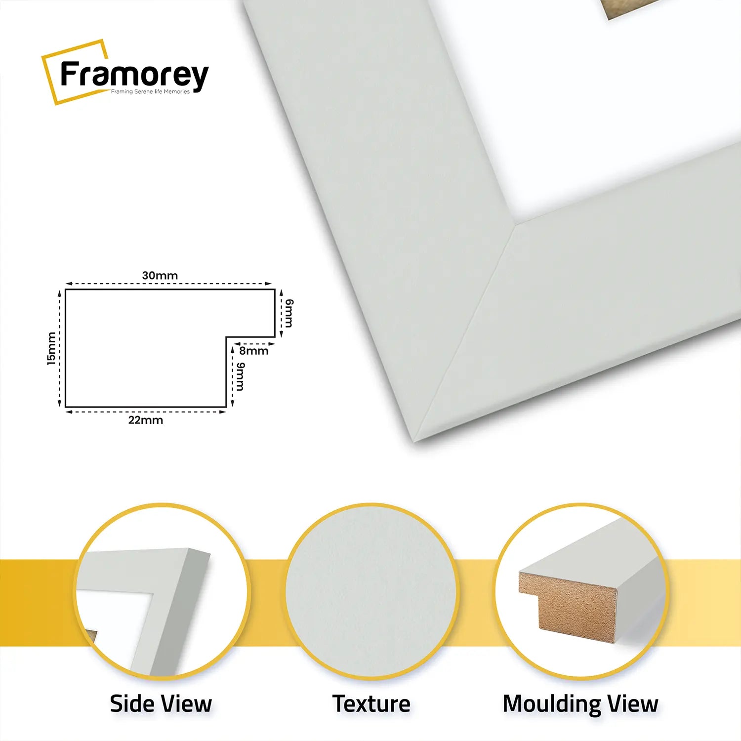 Square Size Silver Picture Frame With White Mount