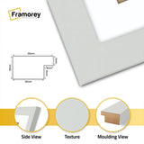 Square Size Silver Picture Frame With White Mount