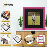 Antique Style Square Size Pink Picture Frame Wall Art Photo Frame With Black Mount