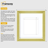 Step Style Square Size Gold Picture Frame With White Mount
