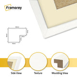 Square Thin Matt White Photo Frames With Ivory Mount
