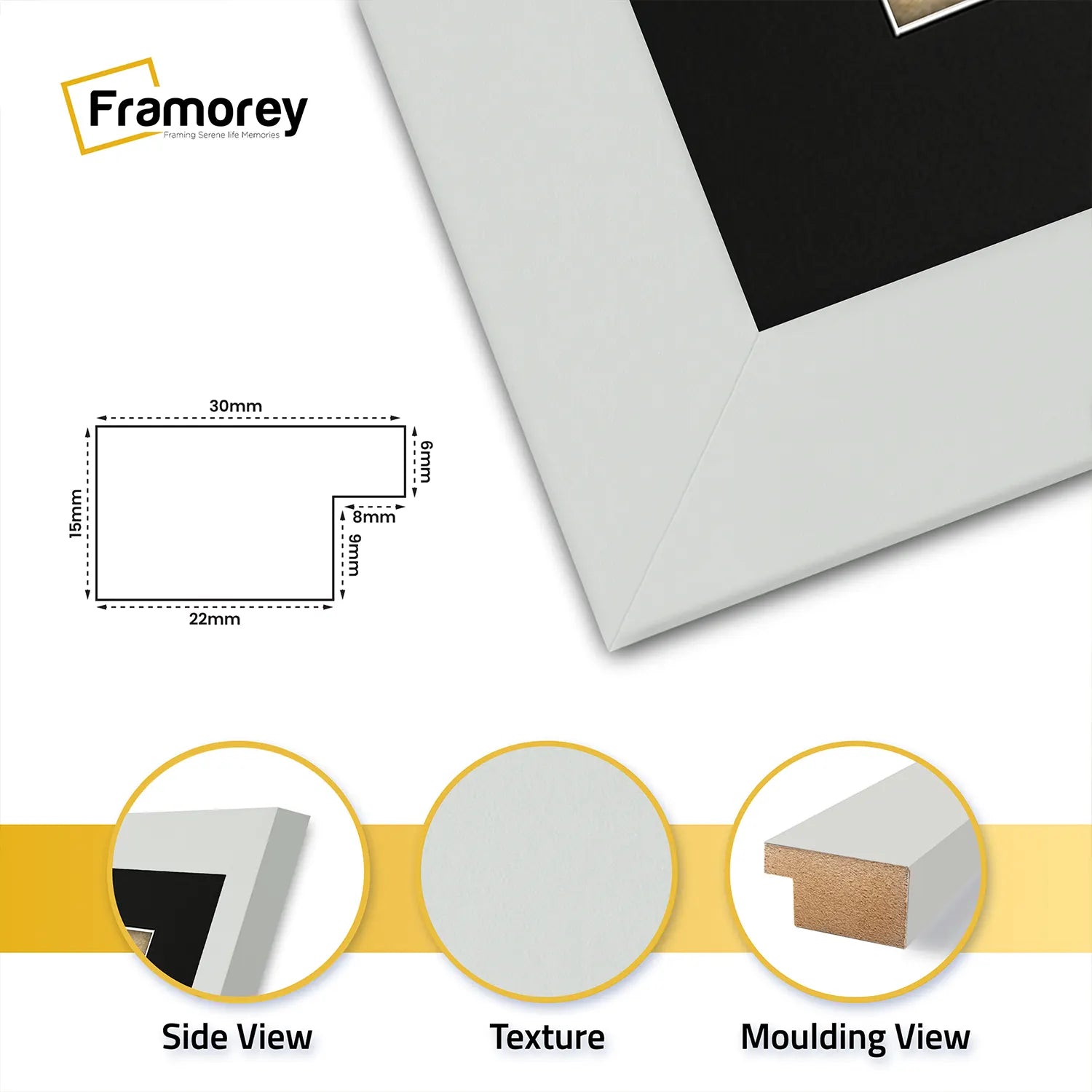 Square Size Silver Picture Frame With Black Mount