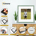 Square Size Thin Matt Green Picture Frames With White Mount