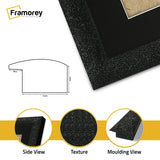 Square Picture Frame Black Glitter Sparkle Photo Frames With Black Mount