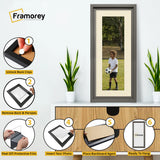 Panorama Style Grey Oslo Picture Frames With Ivory Mount
