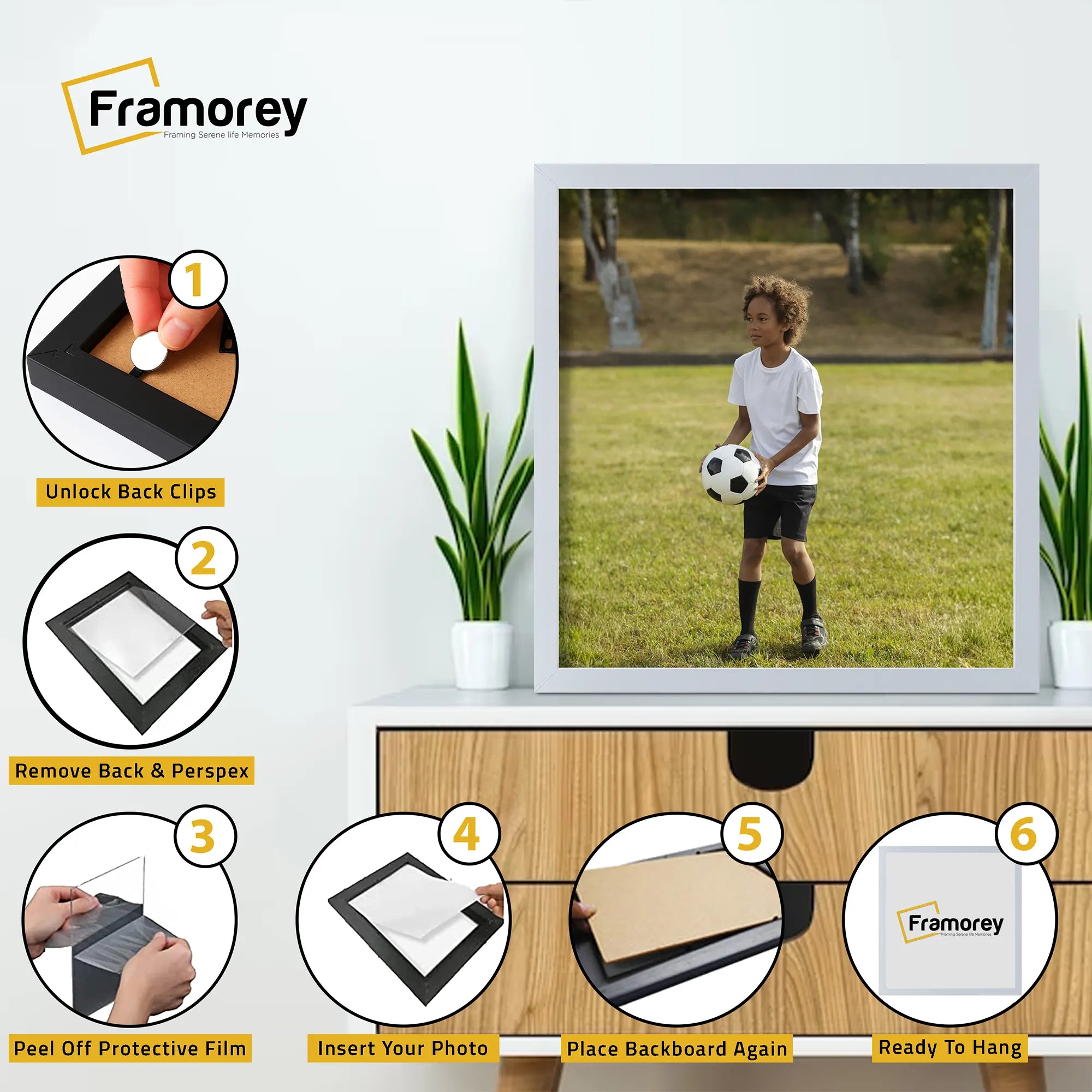 Square Size Light Grey Thin Matt Picture Frame Poster Frames