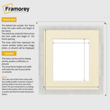 Square Size Picture Frame White Glitter Sparkle Photo Frames With Ivory Mount