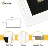 Panoramic Step Style White Photo Frame With Black Mount
