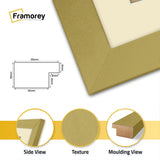 Square Size Gold Picture Frame With Ivory Mount