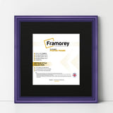 Antique Style Square Size Purple Picture Frame Wall Art Photo Frame With Black Mount