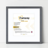 Square Size Thin Matt Dark Grey Picture Frames With White Mount