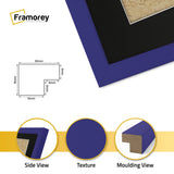 Square Size Thin Matt Purple Picture Frames With Black Mount