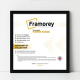 Square Size Black Picture Frames with Thin Matt Poster Frames