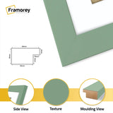 Square Size Green Picture Frame With White Mount