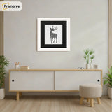 Square Size White Picture Frame With Black Mount