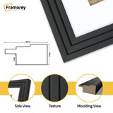 Panoramic Step Style Black Photo Frame With White Mount