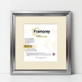 Square Size Silver Oslo Photo Frames Wall Art Frames With Ivory Mount
