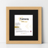 Step Style Square Size Oak Picture Frame With Black Mount