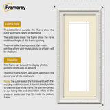 Panoramic Size White Picture Frame Shabby Wall Frames With Ivory Mount