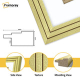 Panoramic Step Style Gold Photo Frame With White Mount