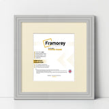 Step Style Square Size Grey Picture Frame With Ivory Mount