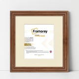 Step Style Square Size Walnut Picture Frame With Ivory Mount